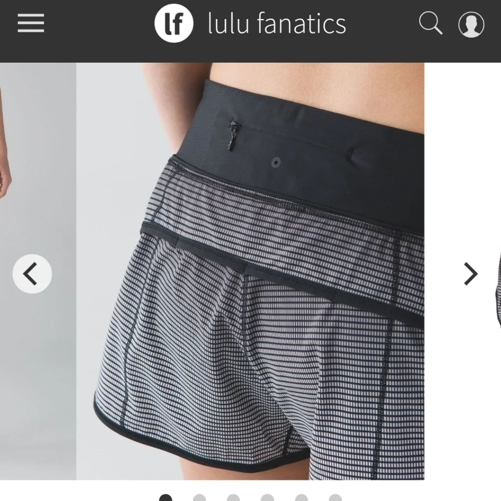 Lululemon Speed Short H2O Black White Stripe Swim Run